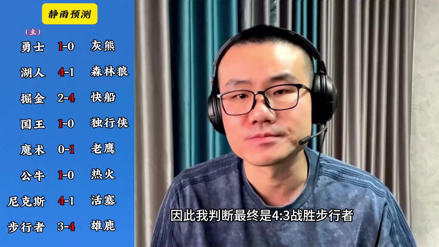 你同意嗎？靜雨對東西部季后賽球隊的預(yù)測：勇贏熊 湖船尼鹿晉級